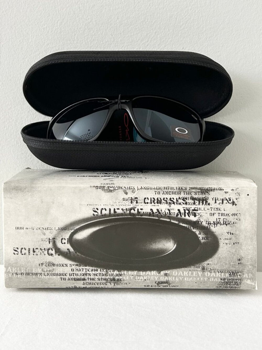 New! OAKLEY Sunglasses Shades Matte Black Wrap Around Box Case USA Oakley Fives?